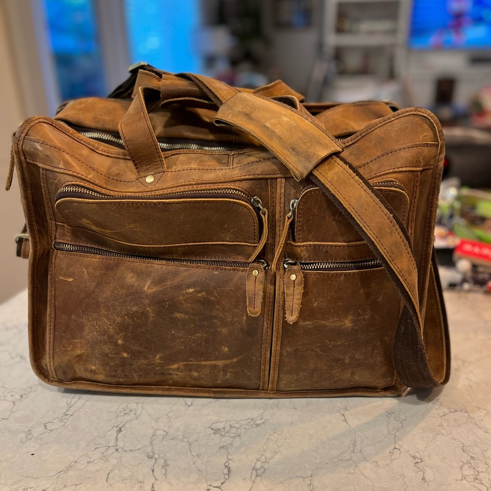 Men’s Brown Leather laptop bag